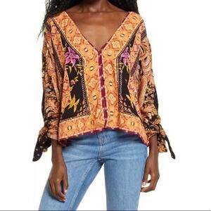 Free people catch me if you can floral blouse sz XS